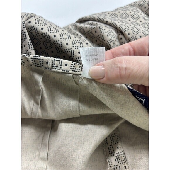 Pendleton Pull On Pants Beige Black Print Size 14 Flat Front Stretch Straight - Picture 7 of 9